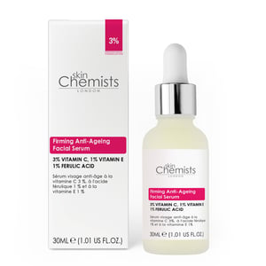 skinChemists Sérum facial antiedad con vitamina C al 3%, ácido ferúlico al 1% y vitamina E al 1%, 30 ml.