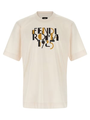 Camiseta de algodón blanca Fendi