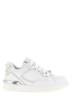 Zapatillas bajas de piel de ternero blancas de Versace