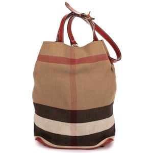 Burberry Bucket Bag  en  beige Lienzo