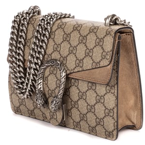 Gucci Mini Dionysus Chain Crossbody Mini en  beige Lienzo recubierto