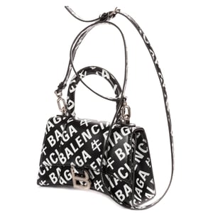 Balenciaga XS Hourglass  en  negro Cuero de ternero