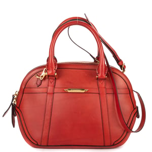 Burberry Orchard Bowling Bag  en  Red Cuero de ternero