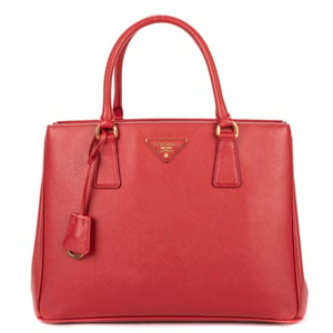 Prada Medium Galleria Tote Medium en  rojo Cuero de ternero