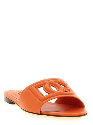 Deslizadores de Piel de Ternera Naranja Dolce & Gabbana