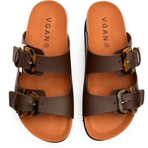 V.Gan Vegan Plum Footbed Tortoiseshell Sandalias