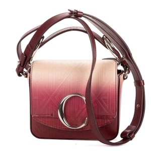 Chloé C Flap Crossbody  en  Borgoña Cuero de ternero