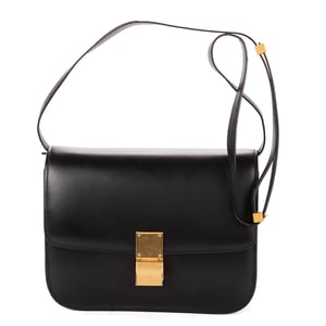Celine Medium Classic Box Medium en  negro Cuero de ternero