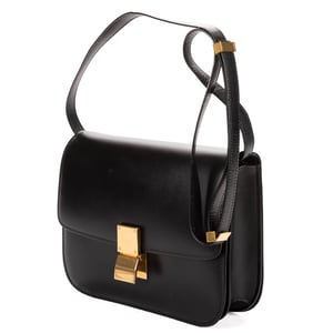 Celine Medium Classic Box Medium en  negro Cuero de ternero