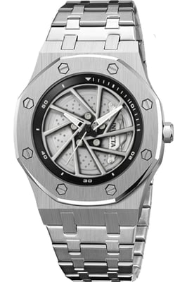 Invicta Speedway 69486 Reloj de Hombre - Movimiento de Cuarzo - Metal con Esfera Plateada - 42 mm