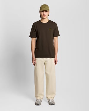 Camiseta de algodón con cuello redondo