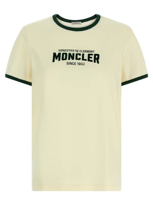 Camiseta de algodón beige Moncler