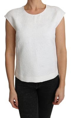 Dolce Gabbana Top Bordado de Mangas Cortas