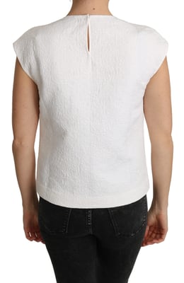 Dolce Gabbana Top Bordado de Mangas Cortas