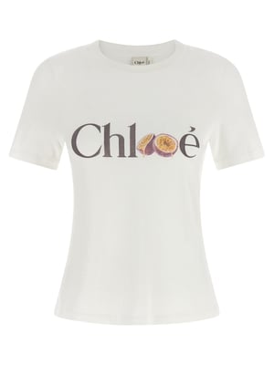 Camiseta de algodón blanca Chloé