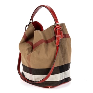 Burberry Ashby Bucket  en  beige Lienzo