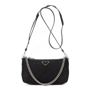 Prada Chain Crossbody  en  negro Lienzo