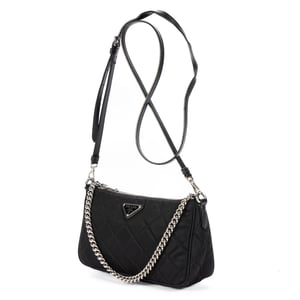 Prada Chain Crossbody  en  negro Lienzo