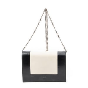 Celine Frame Evening Chain Clutch  en  negro Cuero de ternero