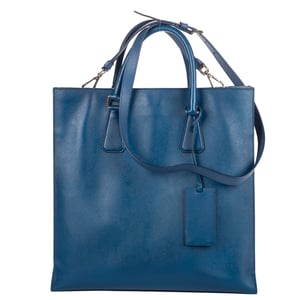 Prada Tote Bag  en  azul Cuero de ternero
