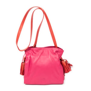 Loewe Bicolor Tassel Flamenco  en  rosa Cuero de ternero