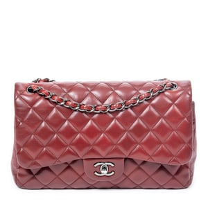 Chanel Jumbo Classic Double Flap  en  Red Cuero de ternero