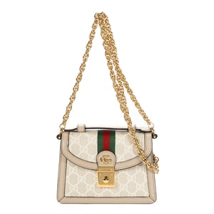 Gucci Mini Ophidia Crossbody Small en  marfil Lienzo recubierto