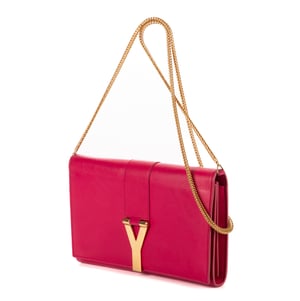 Yves Saint Laurent Y-Ligne Clutch  en  rosa Cuero de ternero