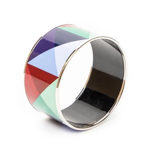 Hermès Enamel Bangle GM en  Blue Acero inoxidable sin níquel
