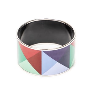 Hermès Enamel Bangle GM en  Blue Acero inoxidable sin níquel
