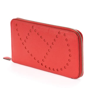 Hermès Evelyne Zip Long Wallet  en  rojo Cuero de ternero