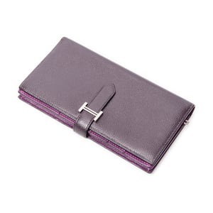 Hermès Bearn Wallet  en  morado Cuero de ternero