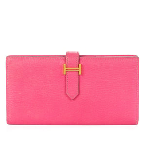 Hermès Bearn Wallet  en  rosa Cuero de ternero