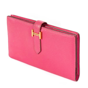 Hermès Bearn Wallet  en  rosa Cuero de ternero