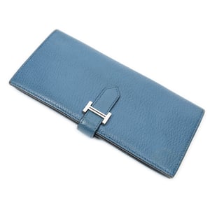 Hermès Bearn Wallet  en  Blue Cuero de ternero