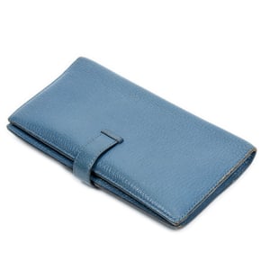 Hermès Bearn Wallet  en  Blue Cuero de ternero