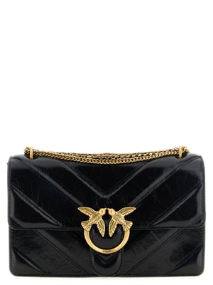 Bolso de hombro de piel de ternera negra PINKO