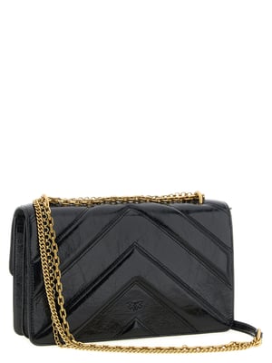 Bolso de hombro de piel de ternera negra PINKO