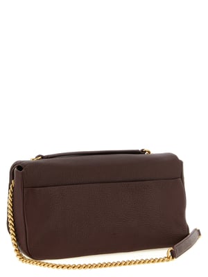 PINKO Bolso de Hombro de Cuero de Cordero Marrón