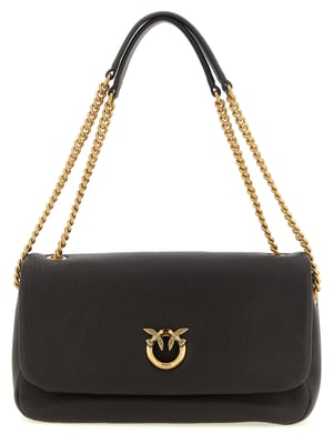 Bolso de Hombro de Cuero de Cordero Marrón PINKO