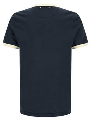 Camiseta de algodón azul Golden Goose