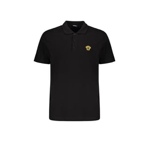 Camiseta de Algodón Negra Versace