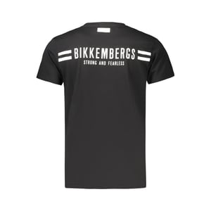 Camiseta de algodón negra para hombre Bikkembergs