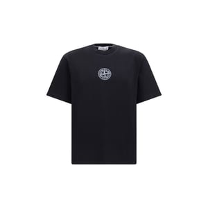 Camiseta de algodón negra Stone Island
