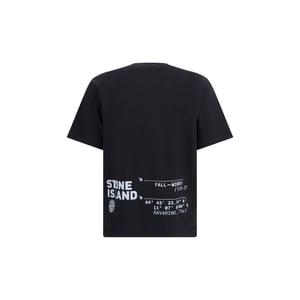 Camiseta de algodón negra Stone Island