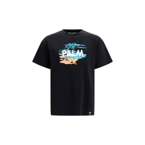 Camiseta de algodón negra Palm Angels