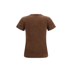 Camiseta de algodón marrón Ganni