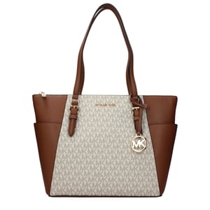Bolso de hombro de piel beige Michael Kors