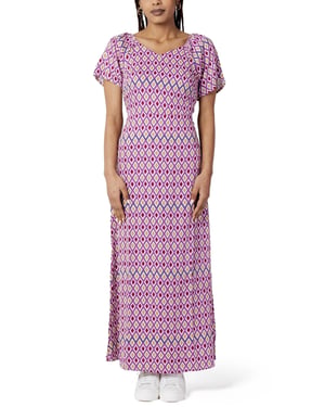 Solo Vestido Casual de Viscosa Púrpura