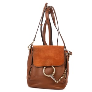 Chloé Mini Faye Backpack Bag  en  marrón Cuero de ternero